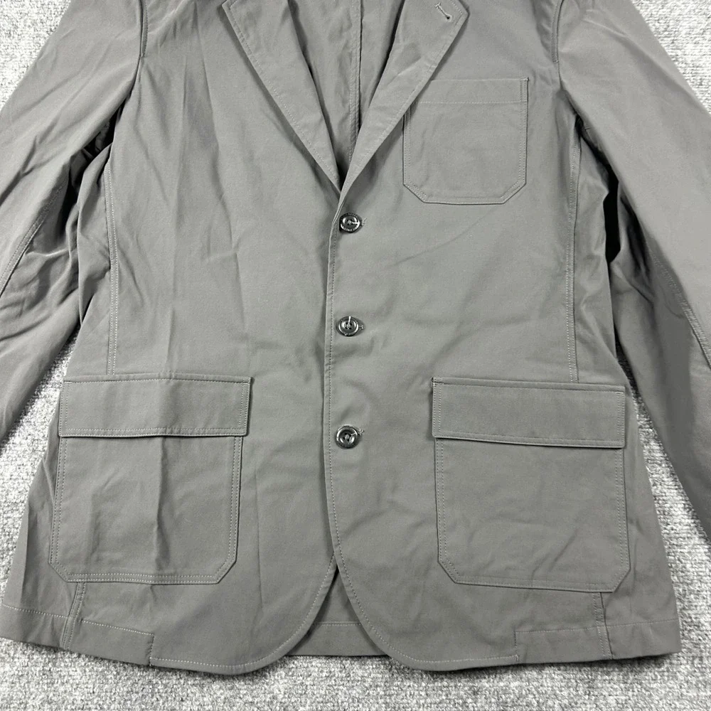 Eddie Bauer Blazer Mens 44 Gray‎ Nylon Spandex Stretch 3-Button Travel Jacket